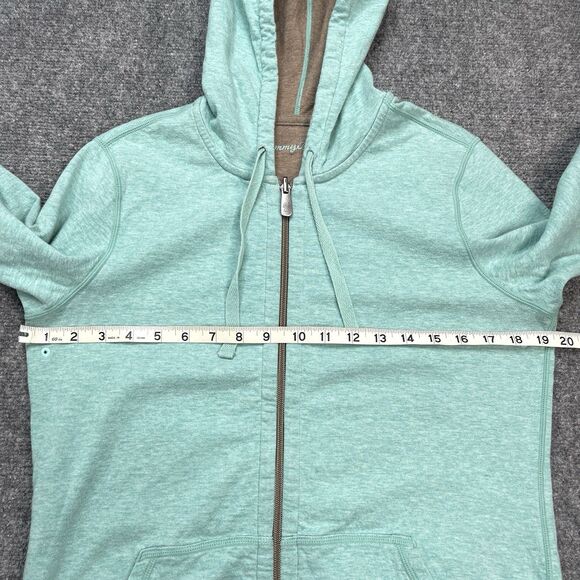 Tommy Bahama Reversible Hooded Sweatshirt Womens Medium Full Zip Mint Green Tan - Picture 6 of 7